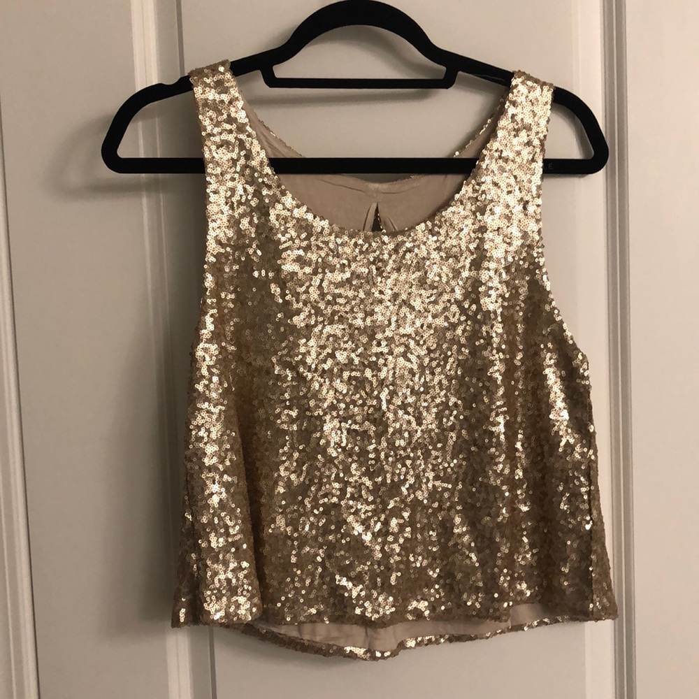 Champagne Sequin Top in Small